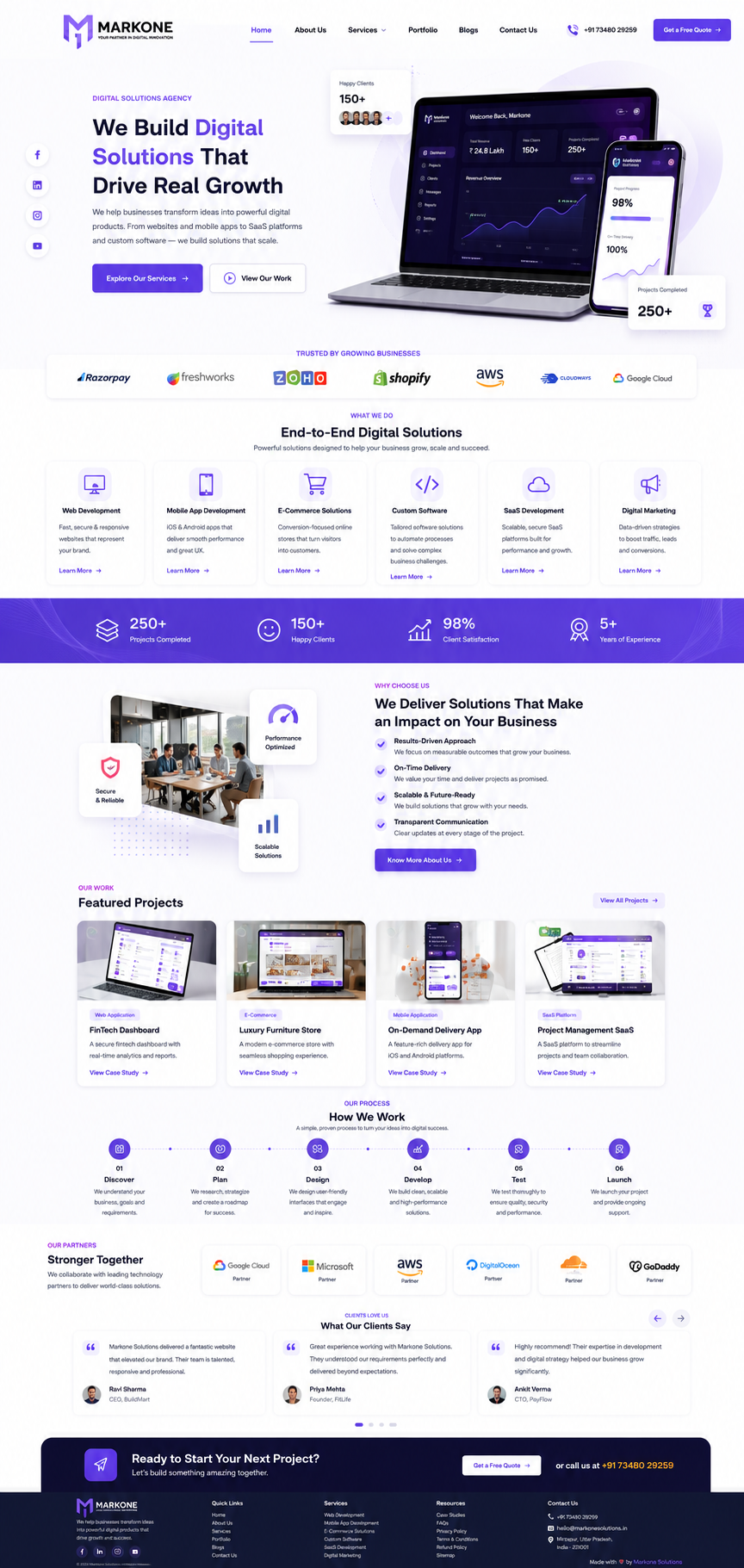 Temporary featured website presentation